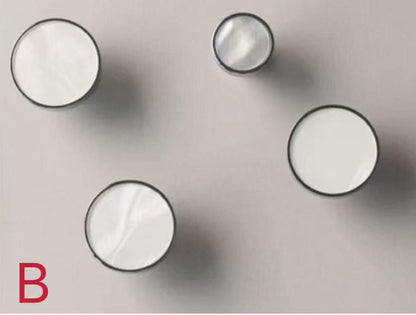 Nordic Mother of Pearl Brass Cabinet Knob, Chrome Shell Drawer Pull, Decorative Kitchen Hardware