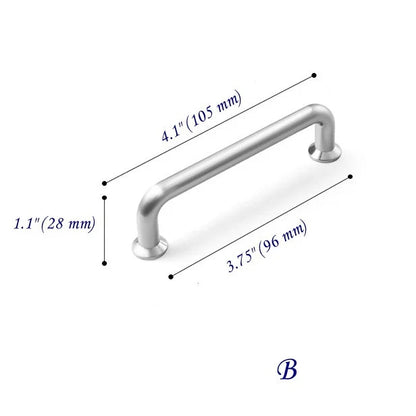 Brushed Nickel Cabinet Pull, Wire Drawer Handle, Modern Minimalist Kitchen Hardware