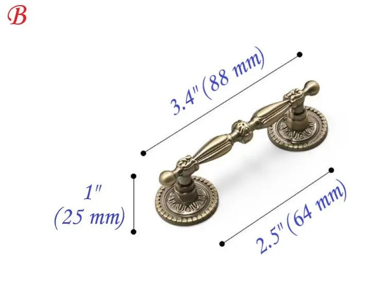 Victorian Antique Bronze Cabinet Handle -  2.5" 3.75" 5"