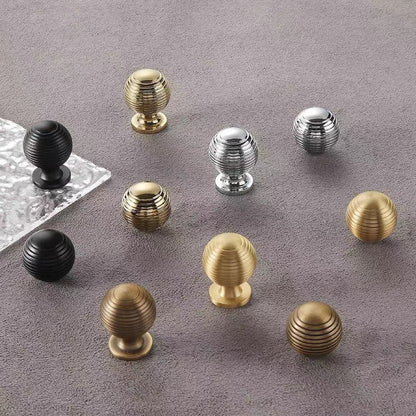 Beehive Brass Drawer Knobs Spherical Cabinet Pull Kitchen Hardware Mid Century Modern