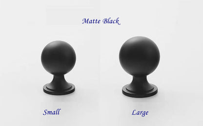 Black Sleek Ball Knob Solid Brass