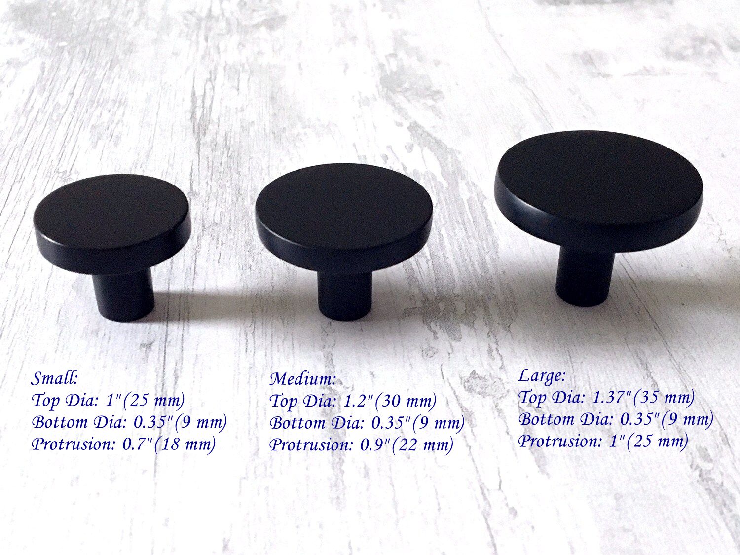 Black Circle Cabinet Pulls Hardware Dresser Drawer Knobs
