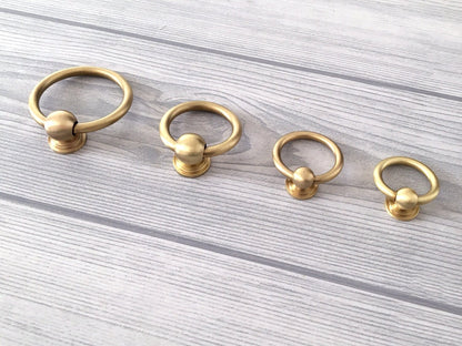 Brass Drawer Knob with Ring