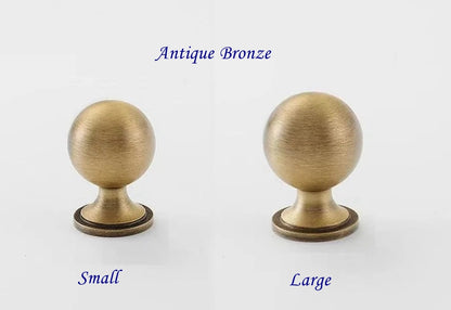 Brass Ball Knobs Antique Bronze Mid Century