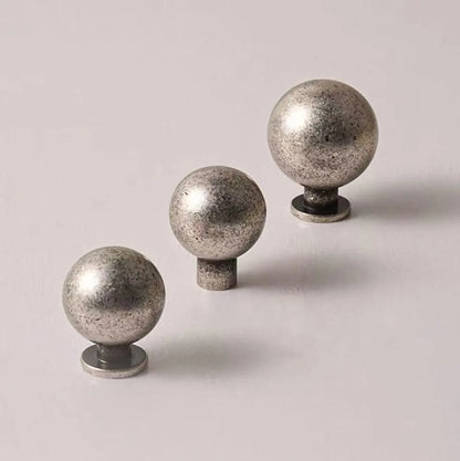 Brass Ball Knobs Antique Pewter