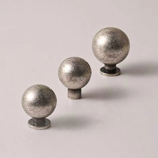 Brass Ball Knobs Antique Pewter