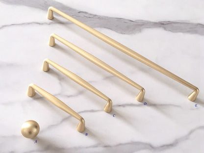 Brushed Gold Cabinet Pull Handles Kitchen Hardware