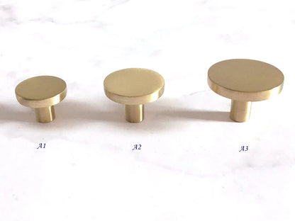 Brushed Gold Circle Cabinet Pulls Dresser Drawer Knobs