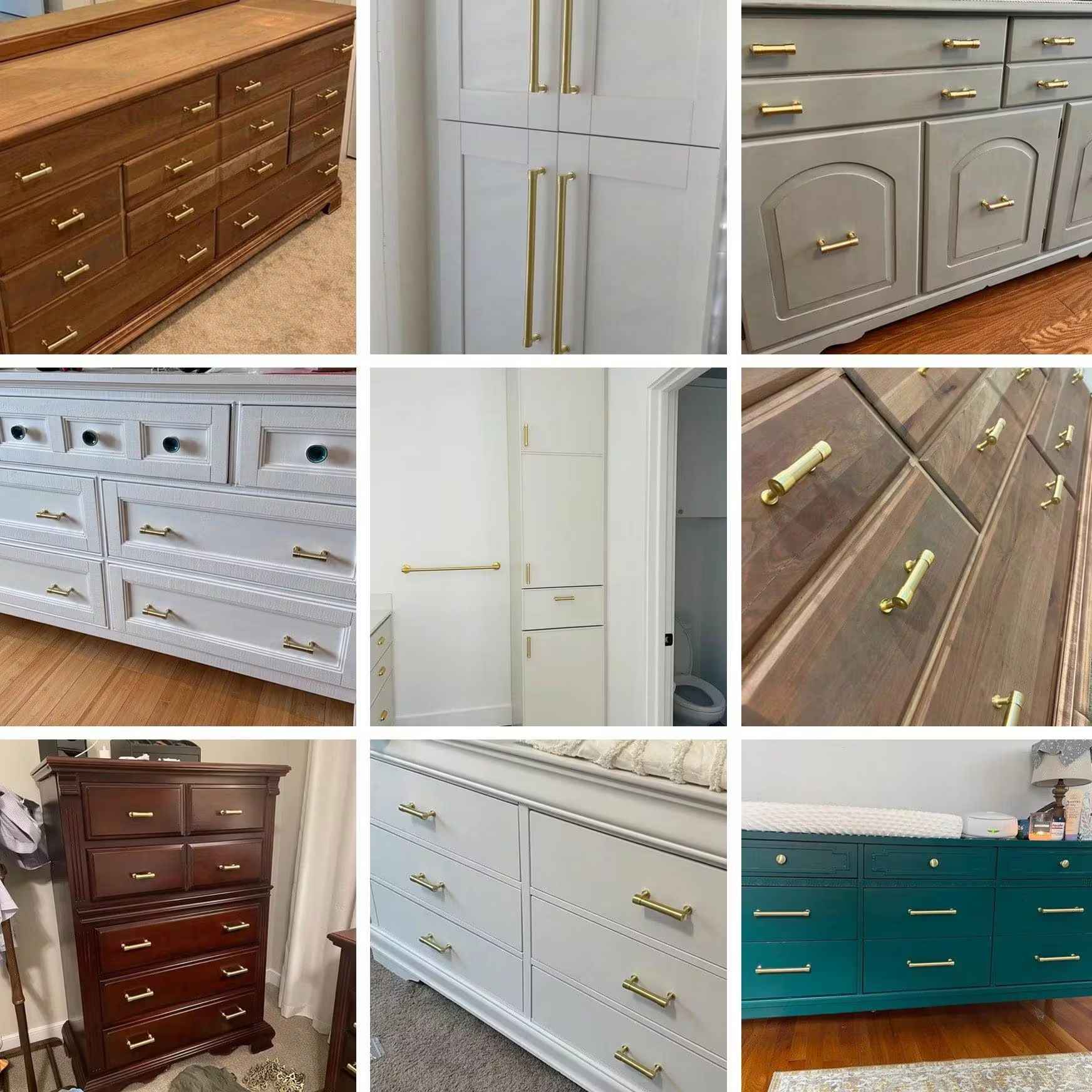 Brushed Gold Cabinet Bar Pulls - 2" to 18" Centers LynnsHardware Brushed Gold Cabinet Bar Pulls - 2" to 18" Centers LynnsHardware