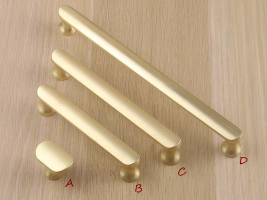 Brushed Gold Drawer Pulls with 3-3/4, 5 and 7-1/2 inch hole spacing