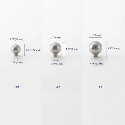 Brushed Nickel Brass Cabinet Ball Knobs 