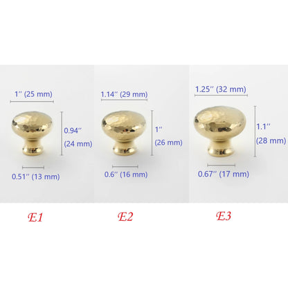 Hammered Brass Knobs Gold Drawer Pulls Egg Door Handle