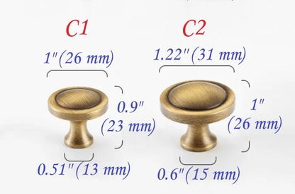 Brass Knob, Drawer Pulls, Kitchen Hardware, Antique Bronze