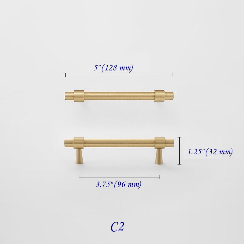Brushed Brass Cabinet Pulls, Drawer Knobs, MCM Kitchen Hardware