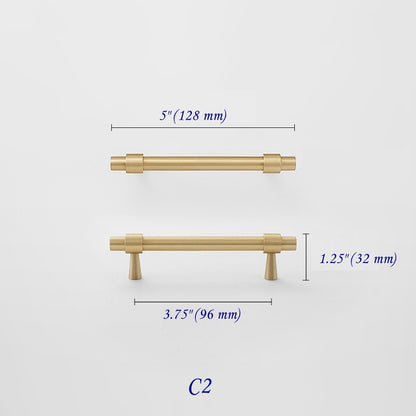 Brushed Brass Cabinet Pulls, Drawer Knobs, MCM Kitchen Hardware