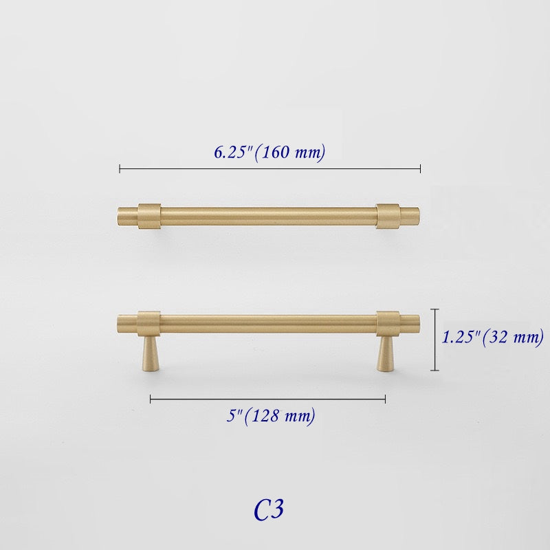 Brushed Brass Cabinet Pulls, Drawer Knobs, MCM Kitchen Hardware