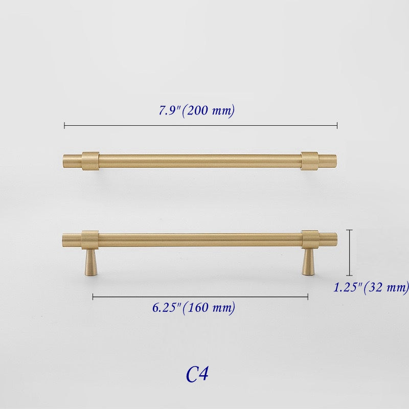 Brushed Brass Cabinet Pulls, Drawer Knobs, MCM Kitchen Hardware