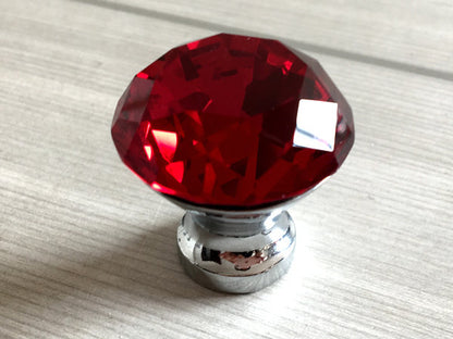 Crystal Glass Diamond Cut Drawer Knobs - 9 Colors