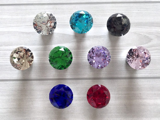 Crystal Glass Diamond Cut Drawer Knobs - 9 Colors
