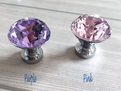 Crystal Glass Diamond Cut Drawer Knobs - 9 Colors