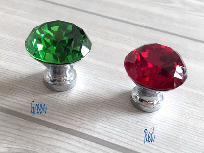Crystal Glass Diamond Cut Drawer Knobs - 9 Colors
