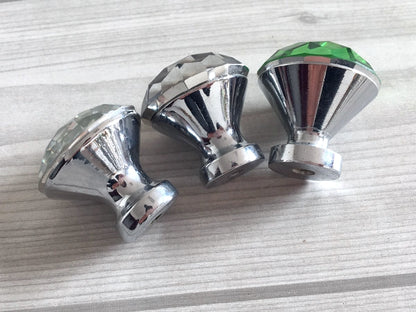 Crystal Glass Diamond Cut Drawer Knobs - 9 Colors