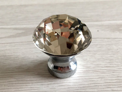 Crystal Glass Diamond Cut Drawer Knobs - 9 Colors