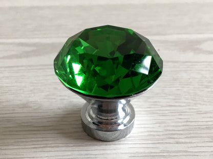 Crystal Glass Diamond Cut Drawer Knobs - 9 Colors