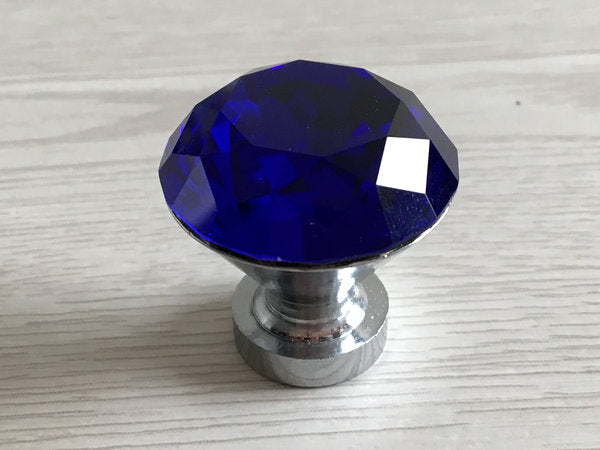 Crystal Glass Diamond Cut Drawer Knobs - 9 Colors