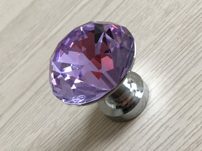Crystal Glass Diamond Cut Drawer Knobs - 9 Colors