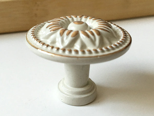 2.5" 3.75" 5" Dresser Drawer Pull, Creamy White Cabinet Handle, Shabby Chic Kitchen Hardware