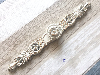 Shabby Chic Drawer Pulls Handle Cabinet Pulls Creamy White Gold Kitchen Hardware