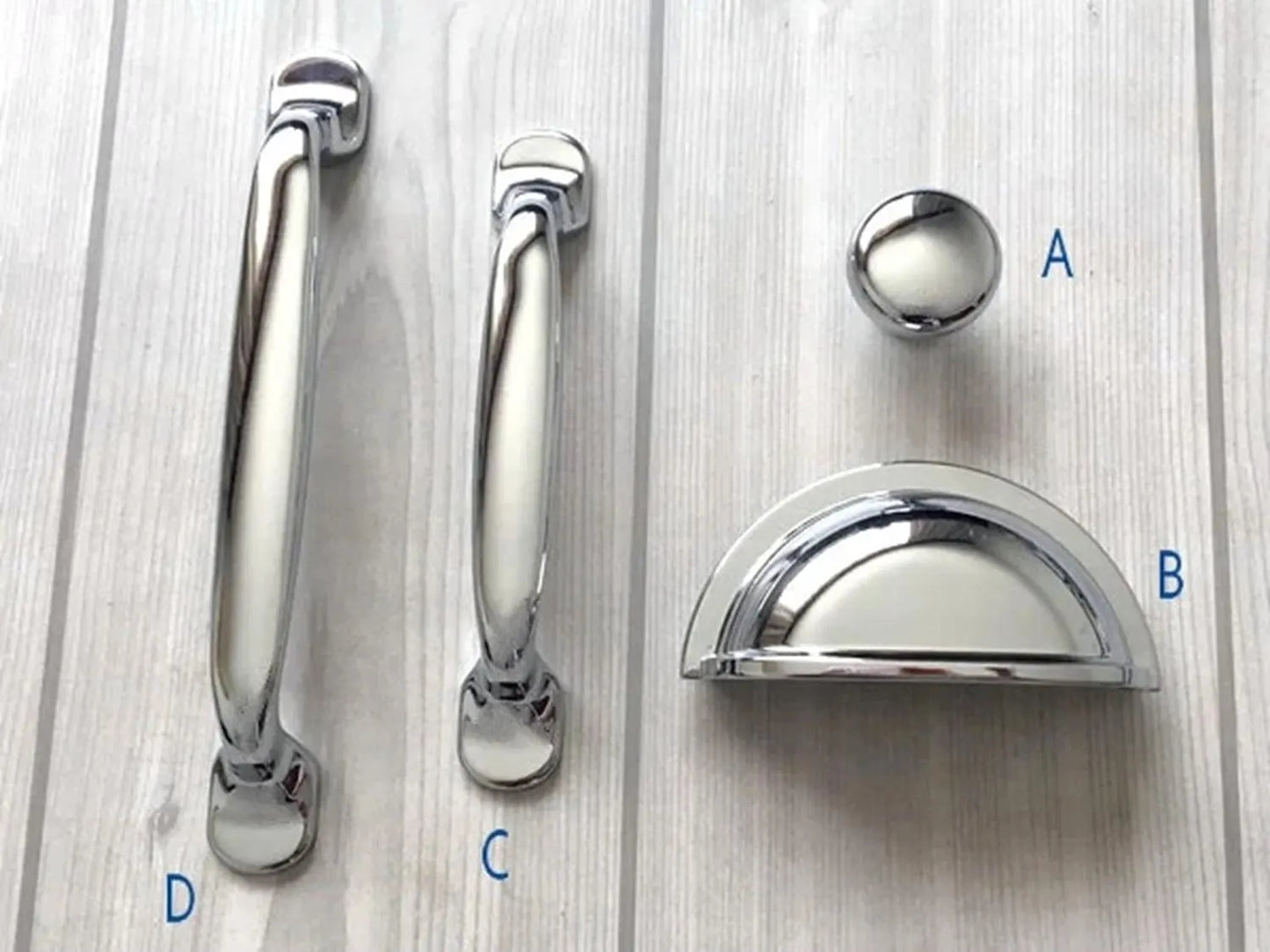 Poignées de tiroir chromées pour armoires et tiroirs, style moderne, 76, 96 et 128 mm, Lynn Hardware