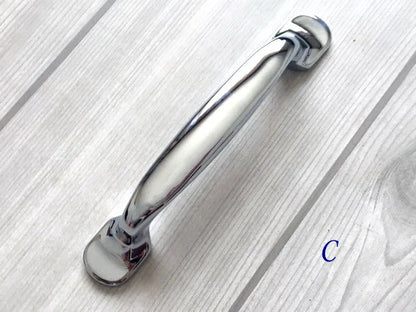 Poignées de tiroir chromées pour armoires et tiroirs, style moderne, 76, 96 et 128 mm, Lynn Hardware
