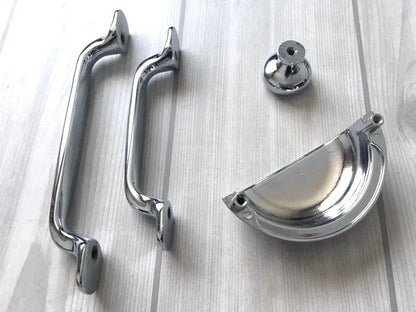 Poignées de tiroir chromées pour armoires et tiroirs, style moderne, 76, 96 et 128 mm, Lynn Hardware