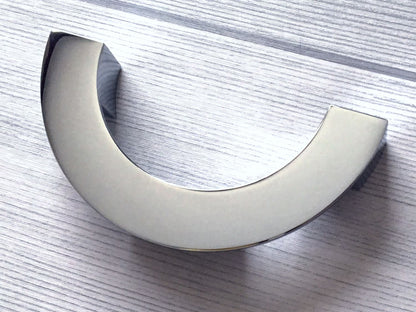 Half Circle Cabinet Handles, MCM Drawer Pulls 3.75" 5" Centers, Gold Nickel Black Bronze