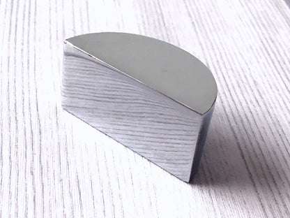 1.25" 2.5" Centers Half Circle Drawer Pulls, Polished Chrome Cabinet Handles