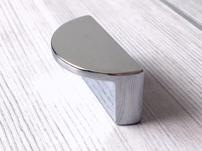 1.25" 2.5" Centers Half Circle Drawer Pulls, Polished Chrome Cabinet Handles