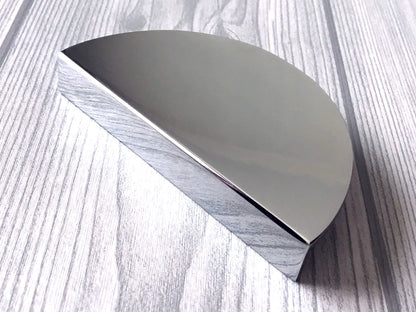1.25" 2.5" Centers Half Circle Drawer Pulls, Polished Chrome Cabinet Handles