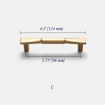 3.75" 5" 7.5" Brushed Gold Cabinet Pulls, Mid Century Modern Kitchen Hardware