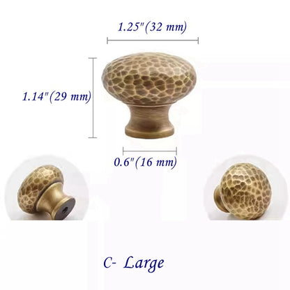 Hammered Antique Bronze Cabinet Bar Pulls, Brass, Rustic Retro Kitchen Hardware