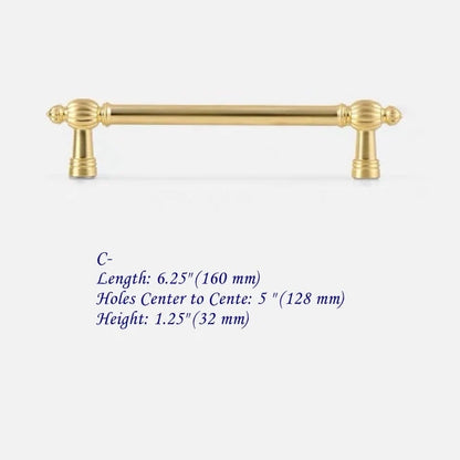 3.75" 5" 7.5" Brushed Gold Cabinet Pulls, Mid Century MCM Kitchen Hardware