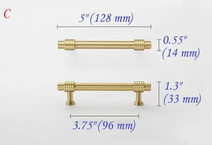Brushed Brass Cabinet T Bar Handle Gold Vanity Pull, Kitchen Hardware