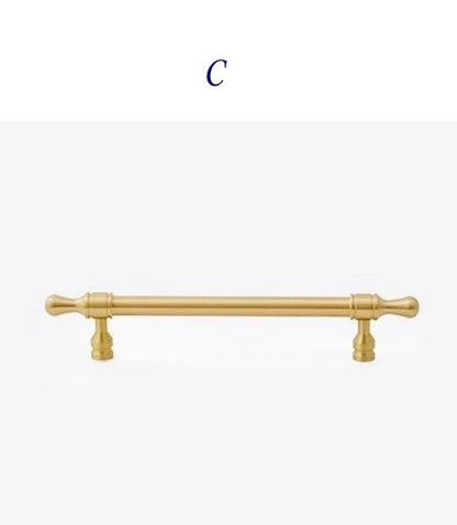 Cabinet Bar Pulls, Solid Brass, Brushed Gold, Modern Mid Century Kitchen Hardware