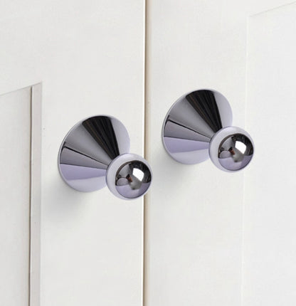 Ball Brass Knob with Conical Base, Drawer Pulls, Chrome Bronze Gold, Scandinavian Kitchen Cabinet Hardware