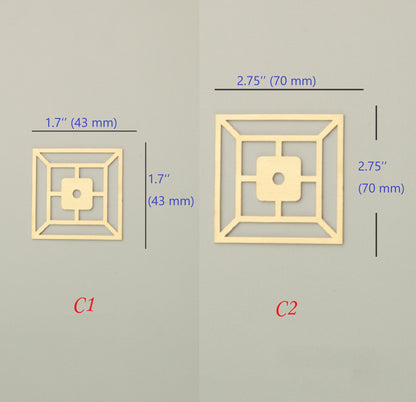 Elegant Solid Brass Cabinet Knob Backplates, Brushed Gold, MCM Style