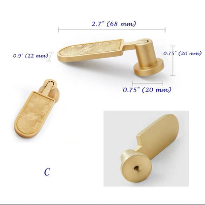 Solid Brass Cabinet Knobs, Classic Cylinder, Oriental Kitchen Hardware