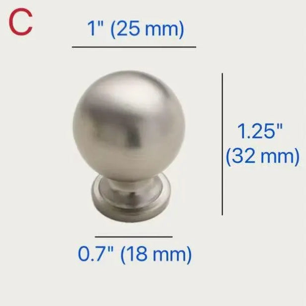 Assorted Brushed Nickel Cabinet Door Knobs, Modern Drawer Pulls