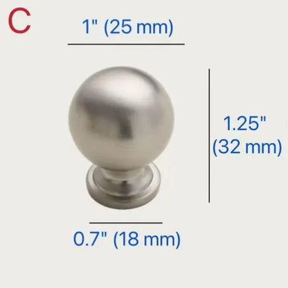 Assorted Brushed Nickel Cabinet Door Knobs, Modern Drawer Pulls