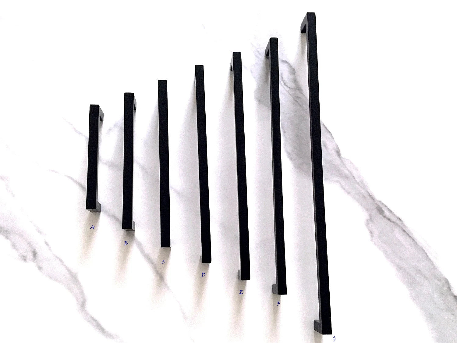 Cabinet Pull Handles Black Slim Square Minimalism Modern Hardware